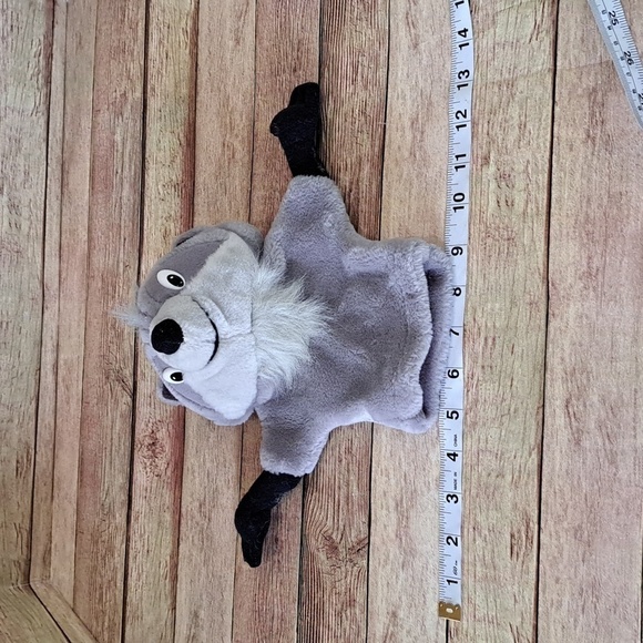 Vtg Disney 90's Pocahontas Meeko the Racoon Hand Puppet Mattel Gray Black Plush - Picture 13 of 13